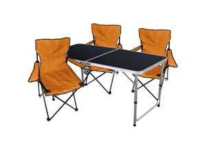 4260752838627 - 4-teiliges Campingmöbel Set schwarz - Orange-MMC330872B+3xMPO2468