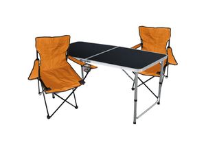 4260752838634 - 3-teiliges Campingmöbel Set schwarz - Orange-MMC330872B+2xMPO2468