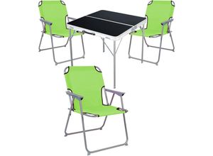 4260752839310 - - 4-teiliges Campingmöbel Set schwarz 80x80x70cm Lime-MMC330883B+3xMPO2600LG