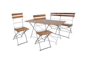 4260752839488 - - 4tlg Biergarten Set klappbar Tisch+2xStuhl+Bank-MBG1002+MBG1005+2xMBG1000