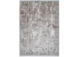 4260753127133 - Läufer RESITAL THE VOICE OF CARPET Oslo 2210 Teppiche Gr B L 80 cm x 300 cm 12 mm 1 St beige Fransenteppich Küchenläufer Kurzflor modernes Design Hoch-Tief Effekt mit Fransen