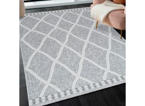 4260754247243 - Teppich SEHRAZAT Scandi 9810 Teppiche Gr B L 160 cm x 230 cm 10 mm 1 St grau Esszimmerteppiche Kurzflor 3 D Effekt Optik Hoch Tief Struktur Wohnzimmer