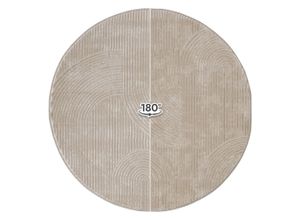 4260754249001 - Teppich SEHRAZAT Moda Teppiche Gr Ø 200 cm 10 mm 1 St beige Esszimmerteppiche Kurzflorteppich mit dezentem Glanz hochwertige Verarbeitung