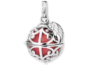 4260756385448 - Ketten-Anhänger ENGELSRUFER Schmuck Geschenk Relaunch mit Flügelanhänger ER-23 Schmuckanhänger Gr S Silber 925 (Sterlingsilber)-Messing 695 g rot (silberfarben perlmuttfarben rot) Damen Anhänger zu Kleid Shirt Jeans Sneaker Anlass Geburtstag Weihnachten