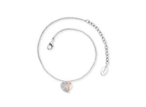 4260756386247 - Fußkette mit Anhänger ENGELSRUFER Heartwing Bicolor ERF-HEARTWING-BIR Fußkettchen Gr Silber 925 (Sterlingsilber) rosegold (silberfarben roségoldfarben) Strandaccessoires