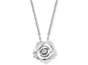 4260756386568 - Kette mit Anhänger ENGELSRUFER Rose ERN-ROSE-ZI Halsketten Gr Silber 925 (Sterlingsilber) Länge 44 cm Breite 133 mm silberfarben (silberfarben kristallweiß) Damen Ketten mit Anhänger Zirkonia (synth)