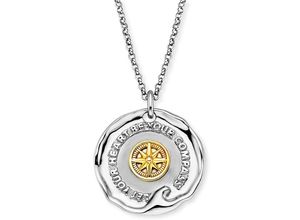 4260756386636 - Kette mit Anhänger ENGELSRUFER Talisman Bicolor ERN-TALISMAN-WAVE-BI Halsketten Gr Silber 925 (Sterlingsilber) Länge 50 cm Breite 142 mm goldfarben (silberfarben gelbgoldfarben) Damen Ketten mit Anhänger