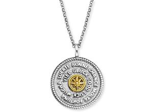 4260756386643 - Kette mit Anhänger ENGELSRUFER Talisman Bicolor ERN-TALISMAN-LUCK-BI Halsketten Gr Silber 925 (Sterlingsilber) Länge 60 cm Breite 142 mm goldfarben (silberfarben gelbgoldfarben) Damen Ketten mit Anhänger