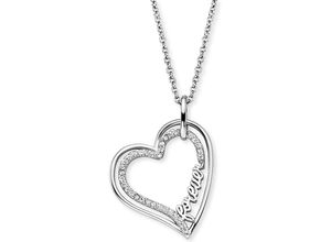 4260756387725 - Kette mit Anhänger ENGELSRUFER With Love Forever Herz ERN-FOREVER-ZI Halsketten Gr Silber 925 (Sterlingsilber) Länge 50 cm Breite 133 mm silberfarben (silberfarben kristallweiß) Damen Ketten mit Anhänger Zirkonia (synth)