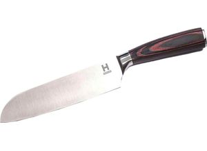 4260759870453 - HENSSLER SCHNELLE NUMMER Allzweckmesser Santoku Edelstahl extrem scharfe 17cm lange Klinge silberfarben