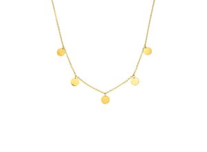 4260767726353 - Kette mit Anhänger Schmuck Geschenk Kalea Plättchen Kreis rund Necklace-Kalea Halsketten Gr Edelstahl Länge 45 cm goldfarben (gelbgoldfarben) Damen