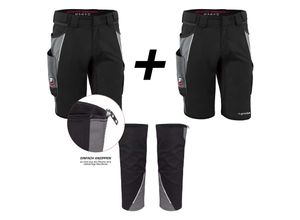 4260767992208 - QUALITEX HIGH QUALITY WORKWEAR Shorts IRON schwarz grau Damen 38 Herren 44