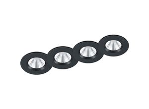 4260768170032 - Leuchten - Runder led Deckeneinbaustrahler 4er Set dimmbar in Schwarz IP65