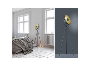 4260768170681 - Reality Leuchten - led Stehleuchte 1 flammig Metall Dreibein Schwarz Gold 160cm