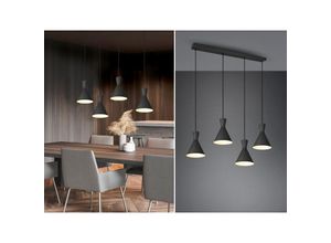 4260768171459 - Meinewunschleuchte - led Pendelleuchte 4 flammig Metall Lampenschirme Schwarz 90cm breit