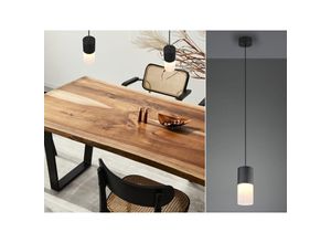 4260768171626 - Leuchten - led Pendelleuchte 1 flammig Schwarz matt mit Glas Lampenschirm Weiß ø 10cm