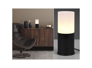 4260768171657 - Leuchten - led Tischleuchte Schwarz matt mit Glasschirm Weiß 25cm hoch