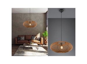 4260768172296 - Leuchten - Große led Pendelleuchte 1 flammig Korbgeflecht aus Sisal ø 52cm