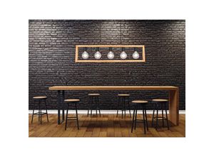 4260768172371 - Leuchten - led Balken Pendelleuchte 5 flammig Schwarz mit Holzbalken Breite 100cm 4260768172371 - Leuchten - led Balken Pendelleuchte 5 flammig Schwarz mit Holzbalken Breite 100cm