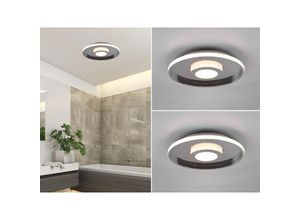 4260768174368 - Leuchten - led Deckenleuchte 2er Set Silber Chrom ø 30cm mit Switch Dimmer IP44