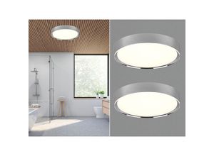 4260768174399 - Leuchten - led Deckenleuchte 2er Set in Silber Chrom ø 33cm IP44 - Badlampen