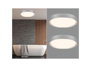 4260768174412 - Leuchten - led Deckenleuchte 2er Set in Grau Titanfarben ø 33cm IP44 - Badlampen