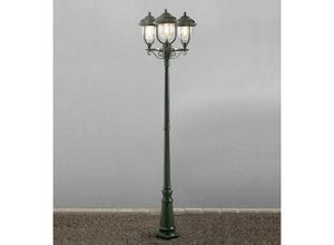 4260768174733 - LED Straßenlaterne Kandelaber im Landhausstil 3 flammig grün Höhe 218cm