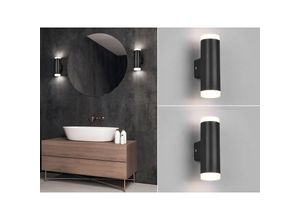 4260768175228 - Leuchten - led Badezimmer Wandleuchte 2er Set Up Down in Schwarz 166cm - Spiegelleuchte 4260768175228 - Leuchten - led Badezimmer Wandleuchte 2er Set Up Down in Schwarz 166cm - Spiegelleuchte