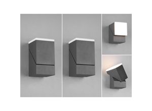 4260768177352 - Leuchten - Schwenkbare led Außenwandleuchten - 2er Set Höhe 16cm Anthrazit