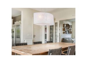 4260768177536 - Meinewunschleuchte - Große led Pendelleuchte mit Glas Lampenschirm weiß oval Breite 40cm