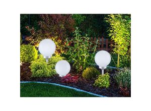 4260768177598 - - led Solarkugeln Garten - 3er Set ø 20cm 25cm 30cm mit Erdspieß