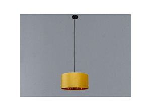 4260768177925 - Meinewunschleuchte - led Pendelleuchte Vintage mit Lampenschirm Samt Gelb   Gold ø 40cm