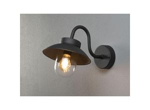 4260768178854 - Meinewunschleuchte - Kleine led Außenwandleuchte aus Aluminium Schwarz Höhe 24cm