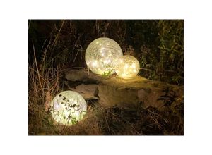 4260768179028 - Meinewunschleuchte - led Solarkugeln 3er set aus Glas ø 15cm 195cm & 25cm