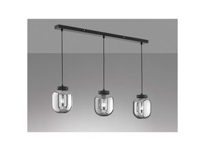 4260768179585 - Meinewunschleuchte - led Pendelleuchte Industrial 3 flammig mit Rauchglas Glaskugeln - Länge 96cm