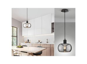 4260768179660 - Meinewunschleuchte - led Pendelleuchte einflammig rund aus Rauchglas Industrial ø 22cm