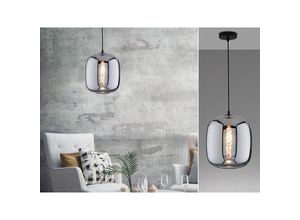 4260768179691 - Meinewunschleuchte - led Pendelleuchte Industrial einflammig Rauchglas - Glaskugel ø 25cm 150cm lang