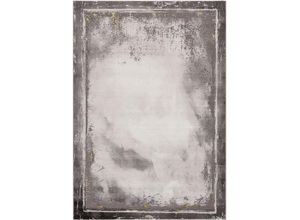 4260768331303 - Teppich-Wohnzimmer - Vintage Modern - Beton Optik - Boho Style 80 x 300 cm Grau-Gold