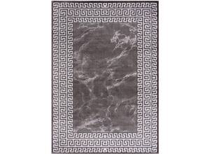 4260768333345 - Teppich Kurzflor - Anthrazit - Abstraktes Design - Ornamente - Optik - Vintage 80 x 150 cm