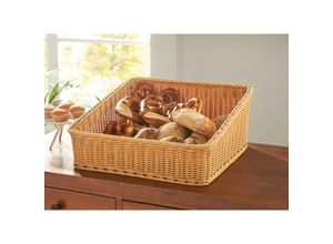 4260772020026 - Dekoleidenschaft - Auslagekorb aus Poly-Rattan 50x50 cm Regalkorb Brotkorb