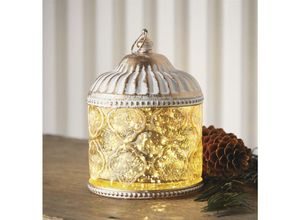 4260772026097 - Dekoleidenschaft - LED-Laterne Orient aus Glas & Metall gold   silber Shabby Optik Windlicht