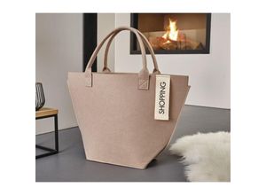 4260772028220 - Dekoleidenschaft - Tasche Shopping aus Filz in beige große Einkaufstasche Filztasche Shopper Tragetasche