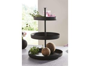 4260772028671 - Etagere Black aus Metall matt schwarz 3-stöckig Tortenständer Obstetagere Metalletagere