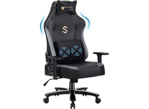 4261280140565 - Okwish - Gaming-Stuhl mit Massagefunktion Racing-Gamer-Stuhl mit Massage-Lendenwirbelstütze Gaming-Stuhl 180 kg Tragkraft 55 x 52 cm großes