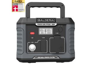 4262354946625 - Balderia - Power Cube 500W Tragbare Powerstation 400Wh Mobiler Stromspeicher mit Steckdose 230V usb Flashlight led Wireless Charger & LCD-Display