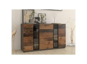 4262354970514 - Küchen Preisbombe - Salsa Kommode Sideboard Wohnwand Wohnzimmer Anbauwand Old Wood + Matera