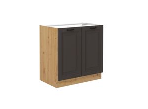 4262354970545 - Spülenschrank 80 cm Stilo Grau + Eiche Artisan Küchenzeile Küchenblock Küche 4262354970545 - Spülenschrank 80 cm Stilo Grau + Eiche Artisan Küchenzeile Küchenblock Küche