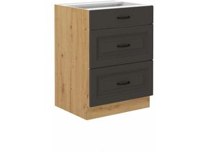 4262354970576 - Küchen Preisbombe - Küchen Unterschrank 60 cm Stilo Grau + Eiche Artisan Vollauszug Soft-Close Küche 4262354970576 - Küchen Preisbombe - Küchen Unterschrank 60 cm Stilo Grau + Eiche Artisan Vollauszug Soft-Close Küche