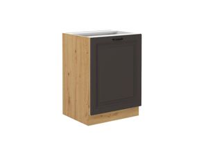 4262354970583 - Unterschrank 60 cm Stilo Grau + Eiche Artisan Küchenzeile Küchenblock Küche 4262354970583 - Unterschrank 60 cm Stilo Grau + Eiche Artisan Küchenzeile Küchenblock Küche