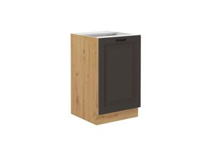 4262354970613 - Spülenschrank 50 cm Stilo Grau + Eiche Artisan Küchenzeile Küchenblock Küche